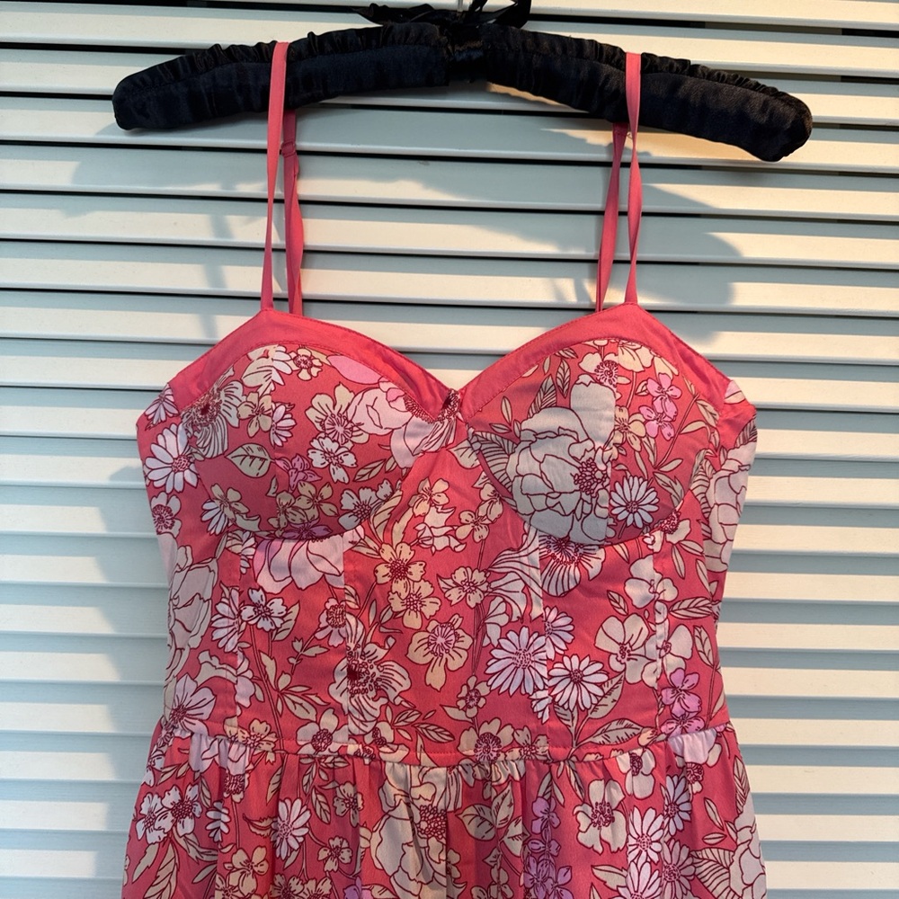 Floral Pink Spaghetti Strap wide leg Jumper